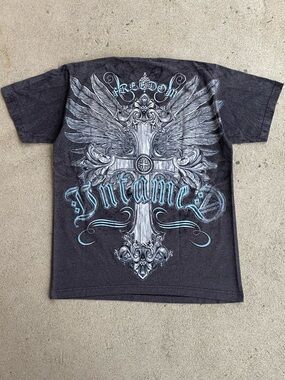 Y2k/Grunge Affliction Style Cross Tee Shirt